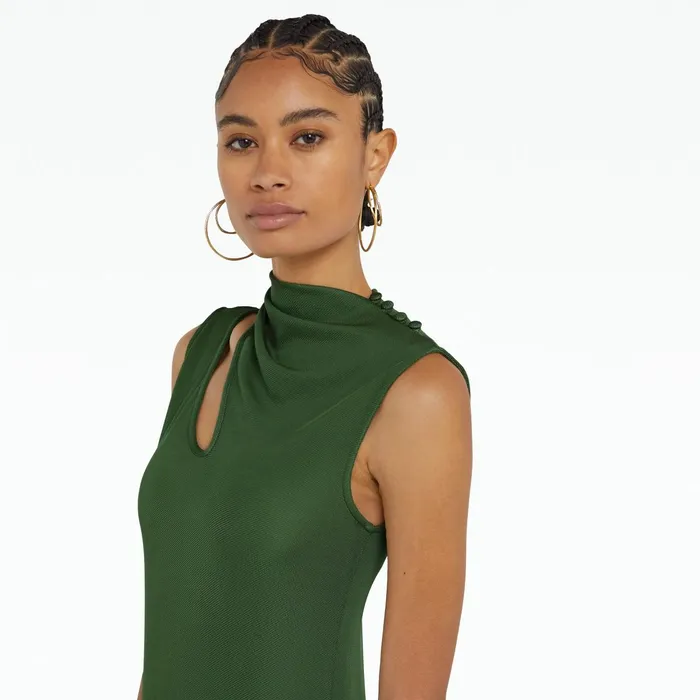 Safiyaa Sage Moss Green Long Dress Women Dresses