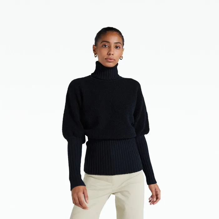 Safiyaa Sara Navy Knit Women Tops