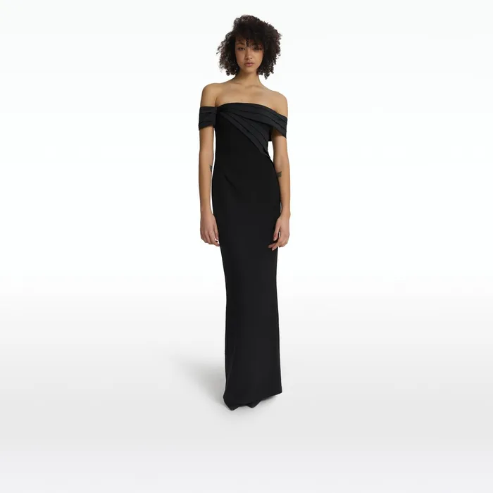 Safiyaa Serilda Black Long Dress Women Dresses
