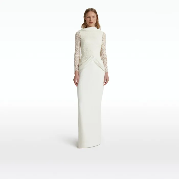 Safiyaa Serryna Long Dresses In Ivory Women Dresses