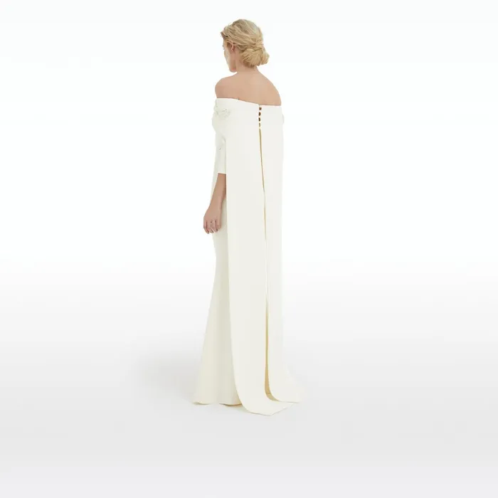 Safiyaa Soshin Ivory Dress With Bellara Curled Leaf Embroidered Harness Women Dresses