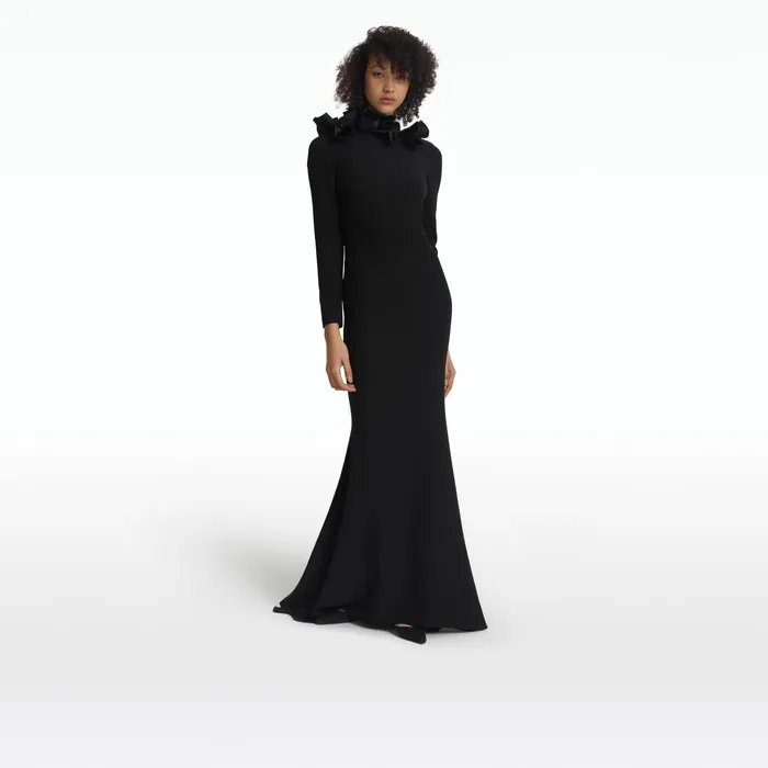 Safiyaa Tacita Black Long Dress Women Dresses