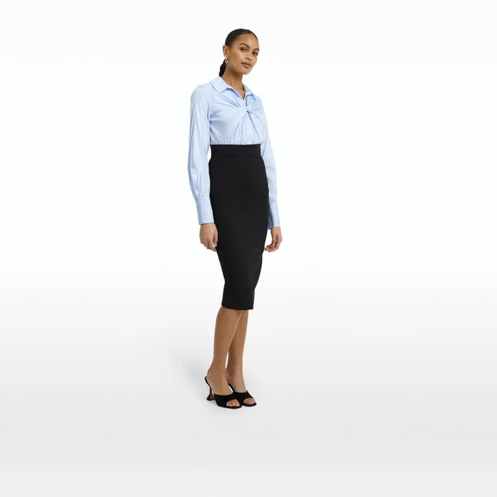 Safiyaa Tallula Blue and White Cotton Top Women Tops