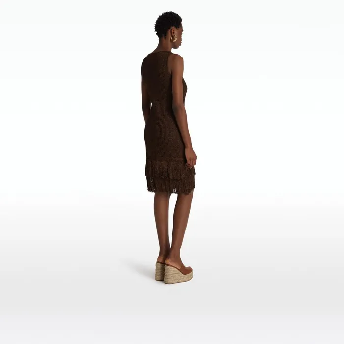 Safiyaa Taylor Deep Brown Knit Dress Women Knitwear