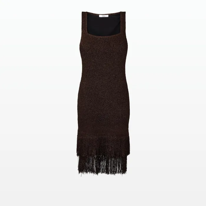 Safiyaa Taylor Deep Brown Knit Dress Women Knitwear