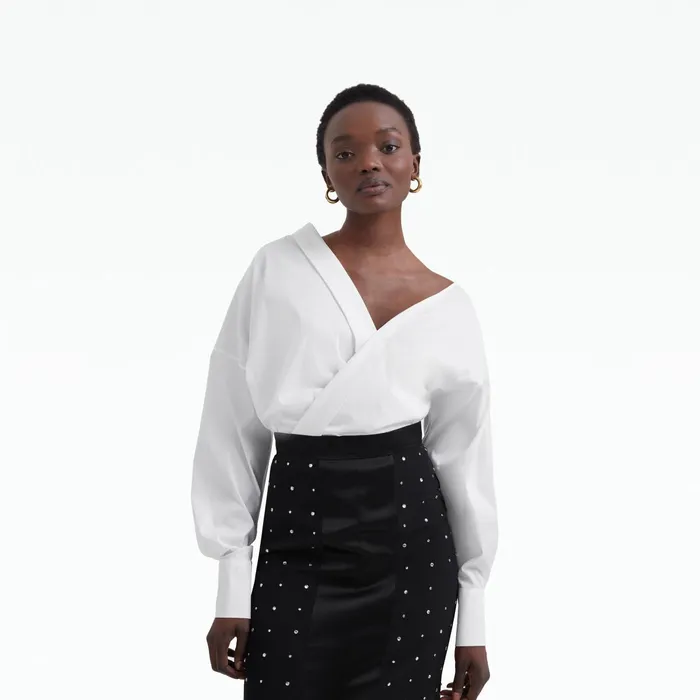 Safiyaa Tia Ivory Cotton Top Women Tops