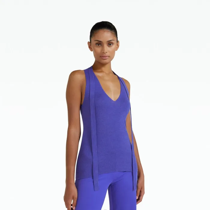 Safiyaa Titu Anemone Blue Knit Women Tops