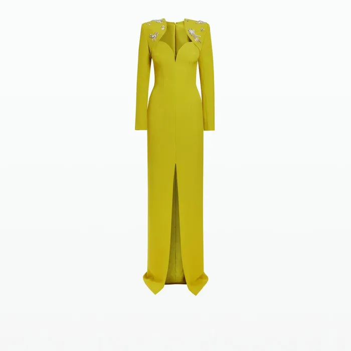 Safiyaa Trixie Citrine Long Dress Women Dresses