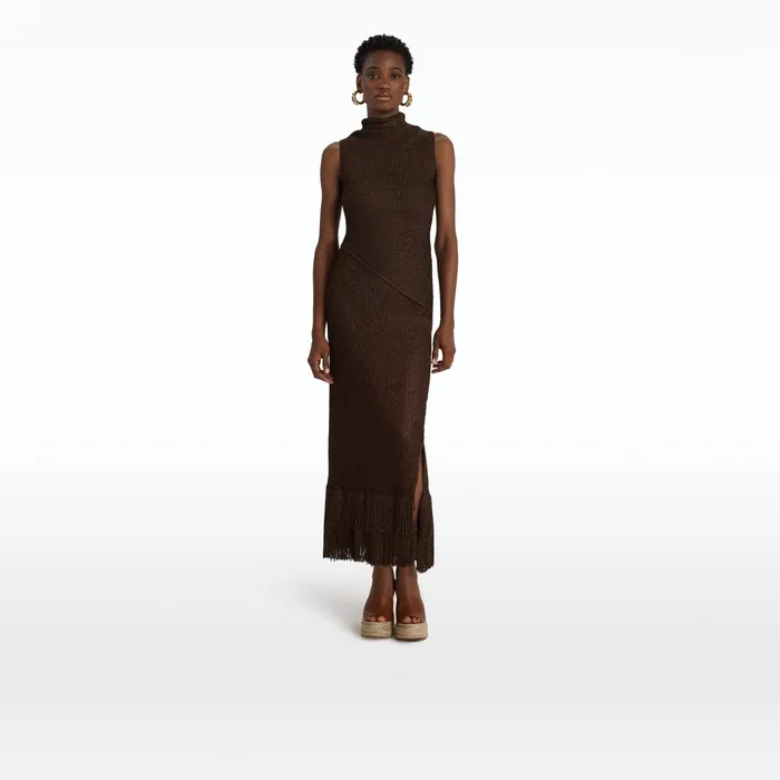 Safiyaa Veranna Deep Brown Knit Top Women Knitwear