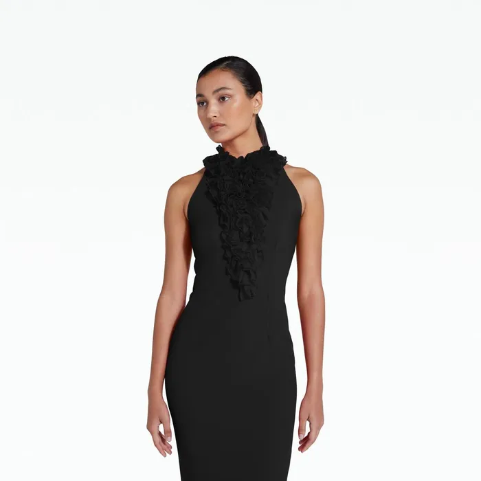 Safiyaa Violeta Black Long Dress Women Dresses