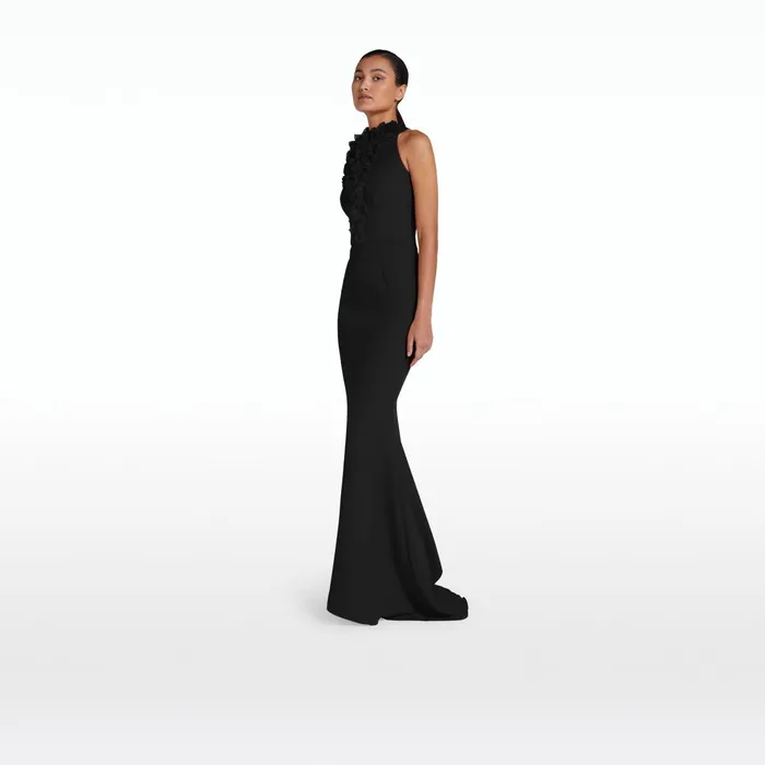 Safiyaa Violeta Black Long Dress Women Dresses