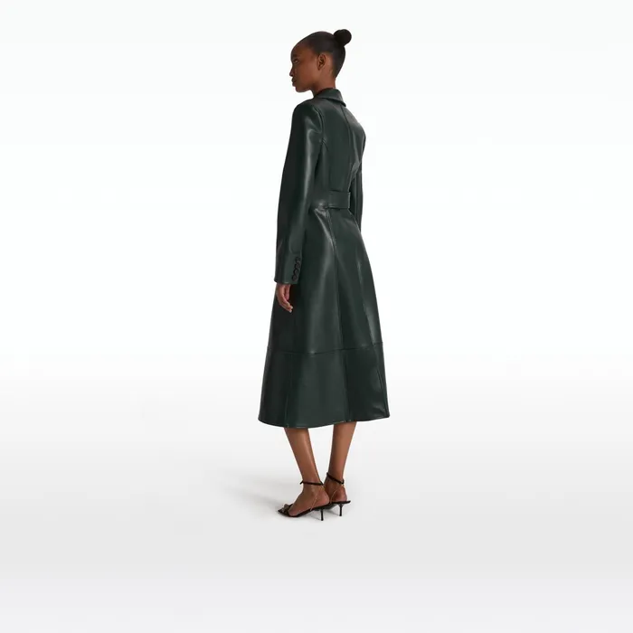Safiyaa Willow Darkest Spruce Vegan Leather Coat Women Jackets Coats