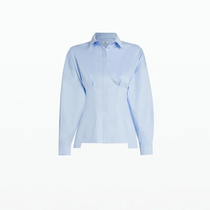 Safiyaa Zelie Pale Blue Cotton Top Women Tops