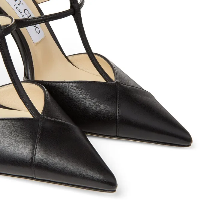 Saoni 100 Black Kid Leather Pumps With T Strap Black Women JIMMY CHOO Pumps