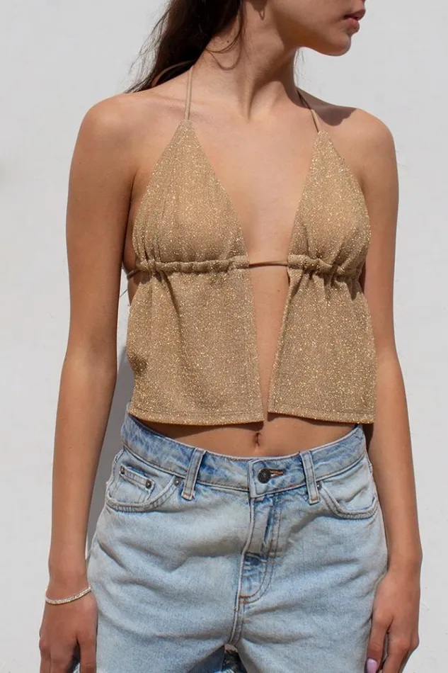 Scoop Back Top Women Subdued Tops