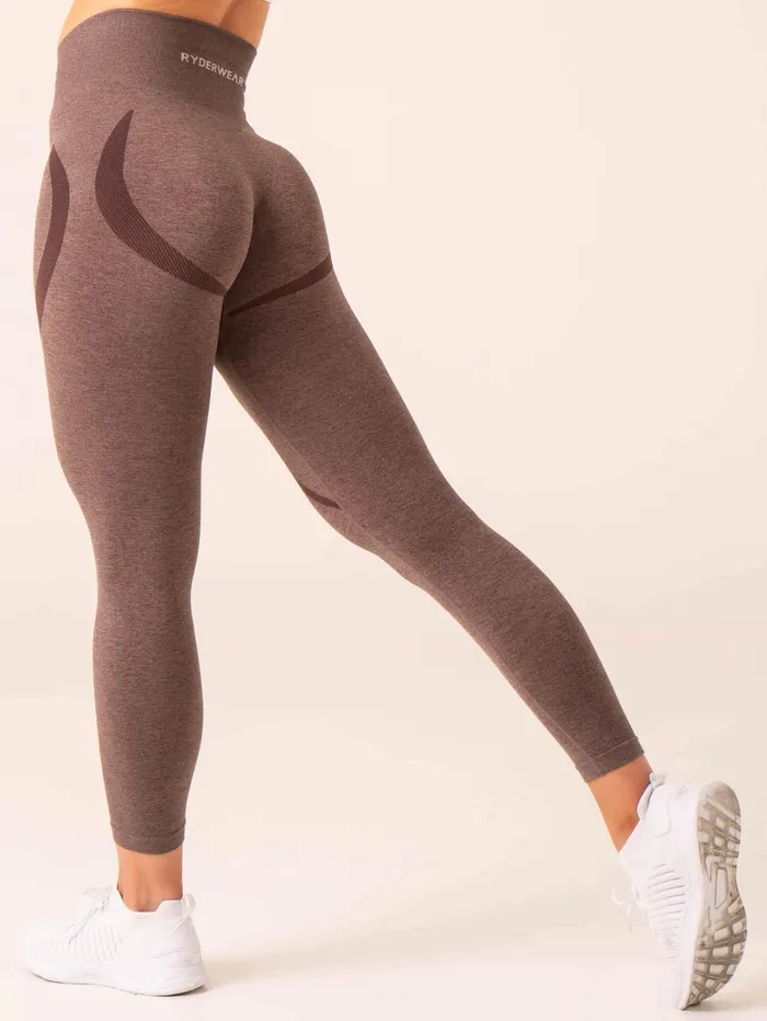 Sculpt Seamless Leggings 8211 Chocolate Marl Women Ryderwear Leggings