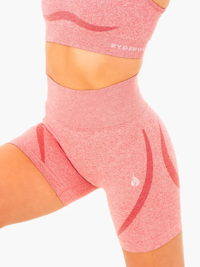 Sculpt Seamless Shorts 8211 Pink Marl Women Ryderwear Gym Shorts