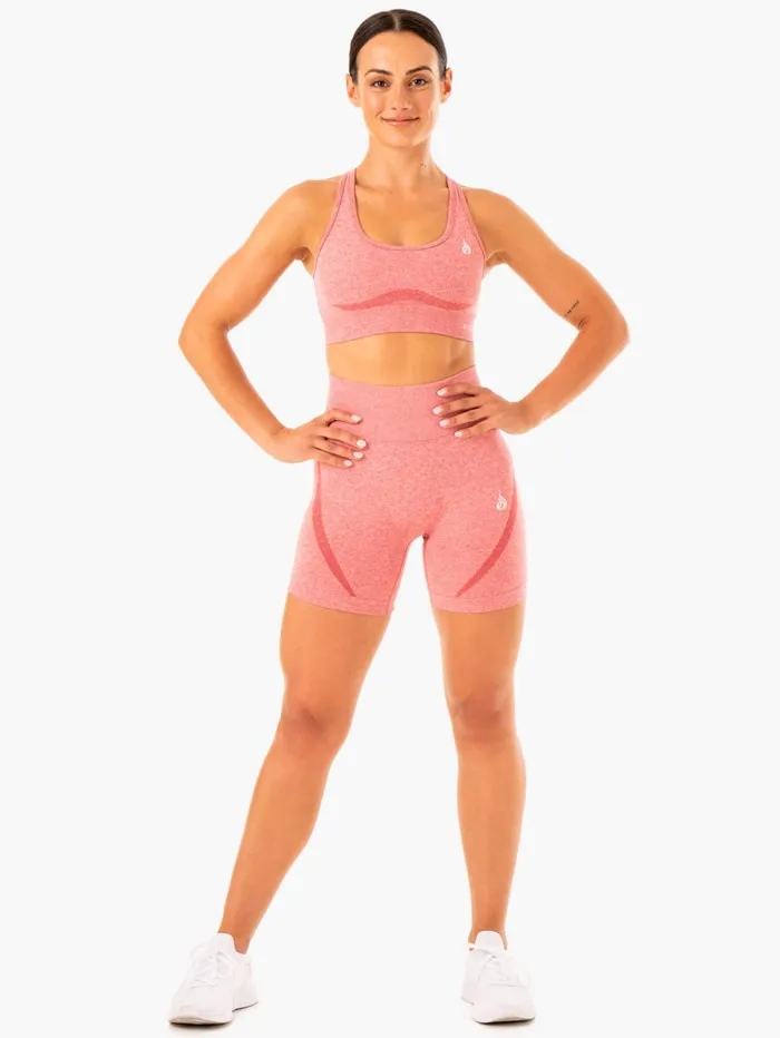 Sculpt Seamless Shorts 8211 Pink Marl Women Ryderwear Gym Shorts