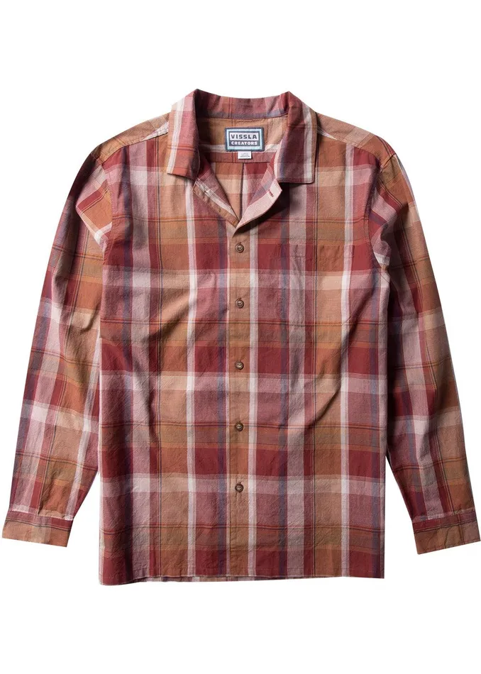 Shirts and Flannels Men Vissla Creators Squash Tail Plaid Eco Ls Shirt Fired Brick Shirts and Flannels Men Vissla Creators Squash Tail Plaid Eco Ls Shirt Fired Brick