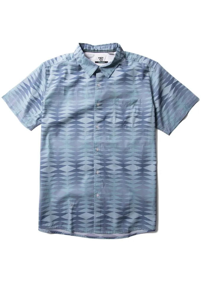 Shirts and Flannels Men Vissla Jabber Eco Ss Shirt Storm Blue