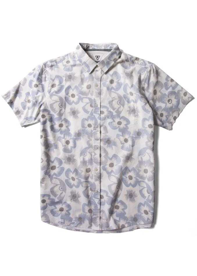 Shirts and Flannels Men Vissla Lookout Ss Eco Ss Shirt Cool Blue