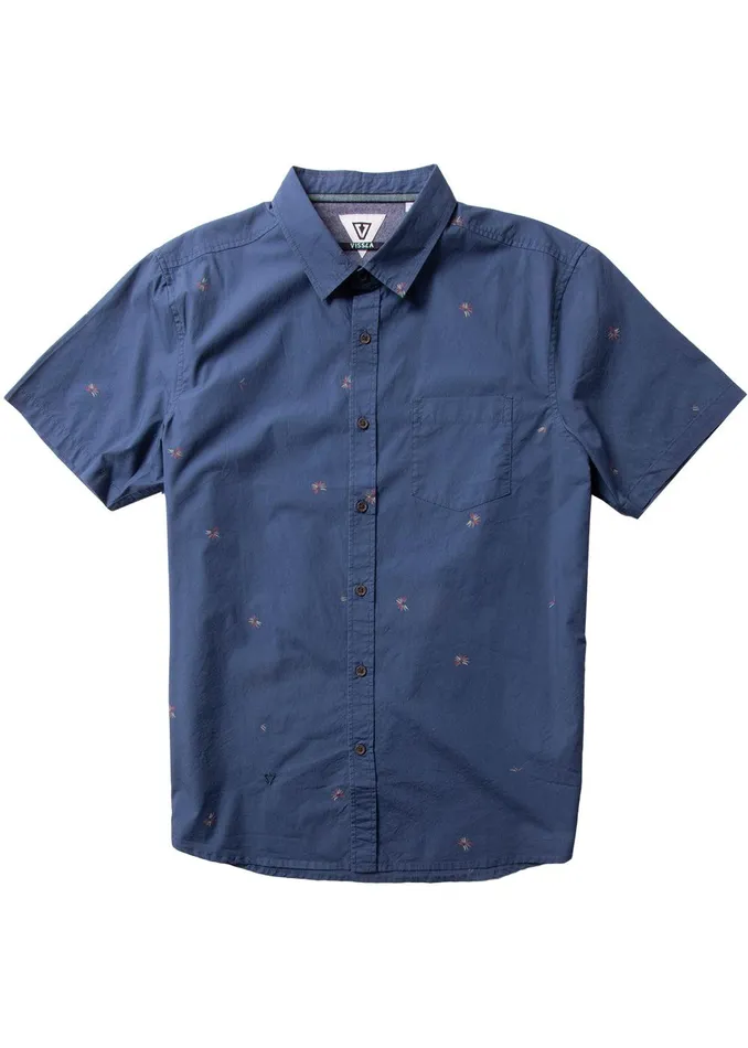 Shirts and Flannels Men Vissla Plasma Eco Ss Shirt Dark Denim