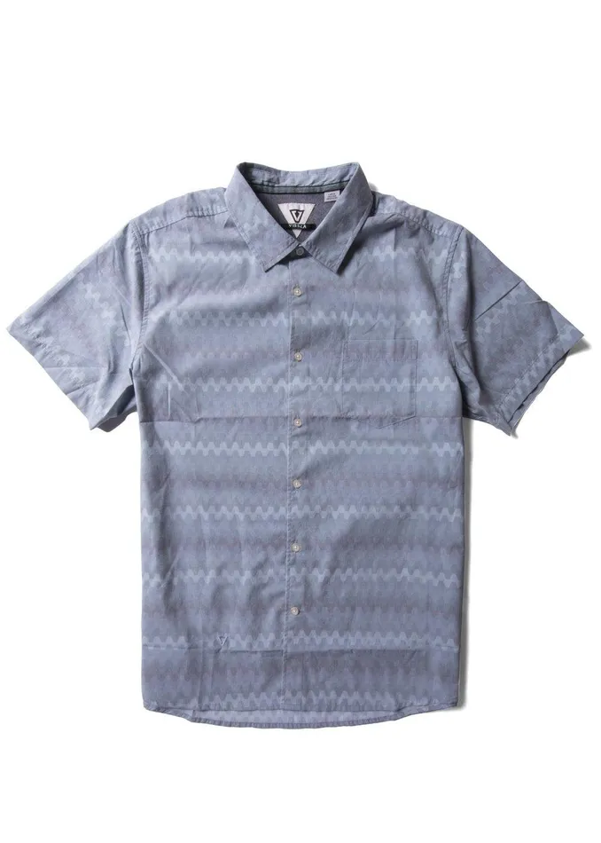 Shirts and Flannels Men Vissla Wago Eco Ss Shirt Storm Blue