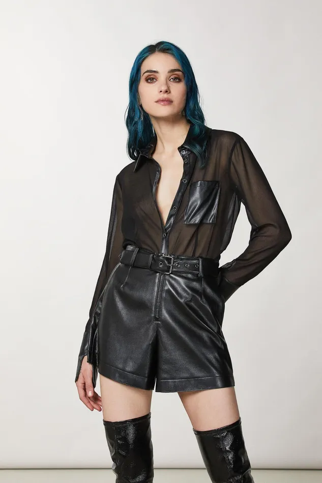 Shirts Women Patrizia Pepe Regular Fit Crepe Shirt Nero