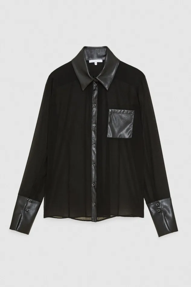 Shirts Women Patrizia Pepe Regular Fit Crepe Shirt Nero
