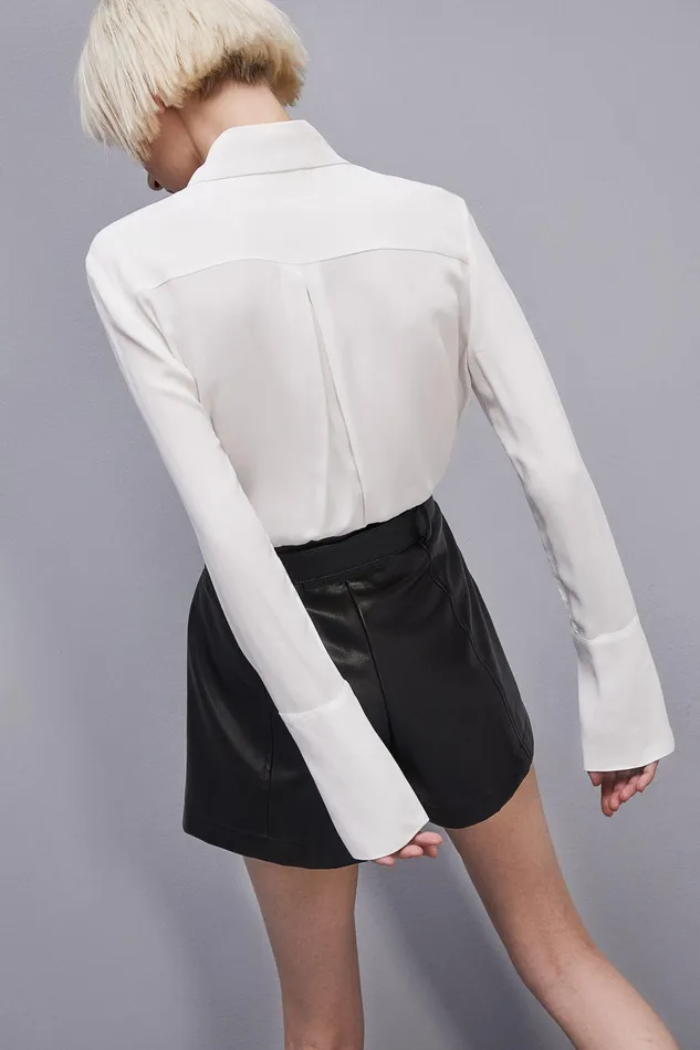 Shirts Women Patrizia Pepe Shirt With High Cuffs Bianco