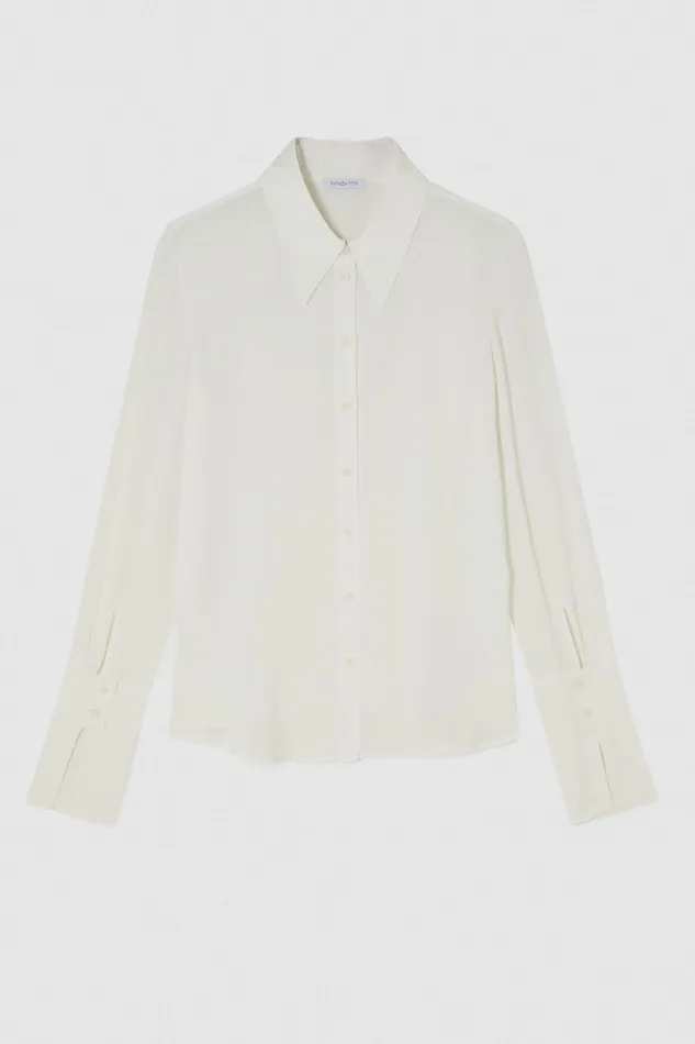 Shirts Women Patrizia Pepe Shirt With High Cuffs Bianco