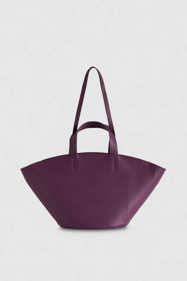 Shoppers Women Patrizia Pepe Leather Shopper Futuristic Purple