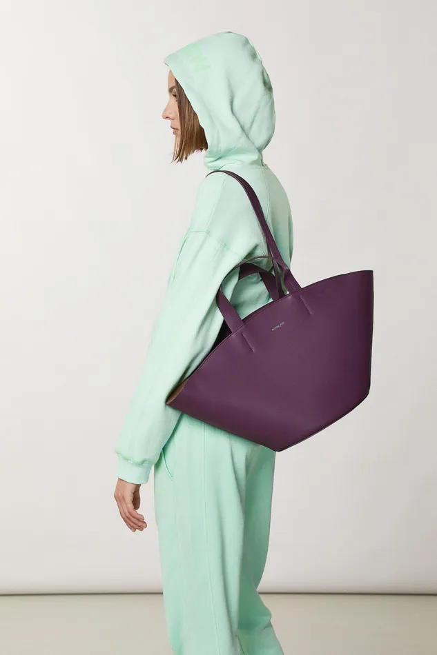 Shoppers Women Patrizia Pepe Leather Shopper Futuristic Purple