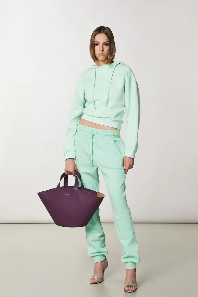 Shoppers Women Patrizia Pepe Leather Shopper Futuristic Purple