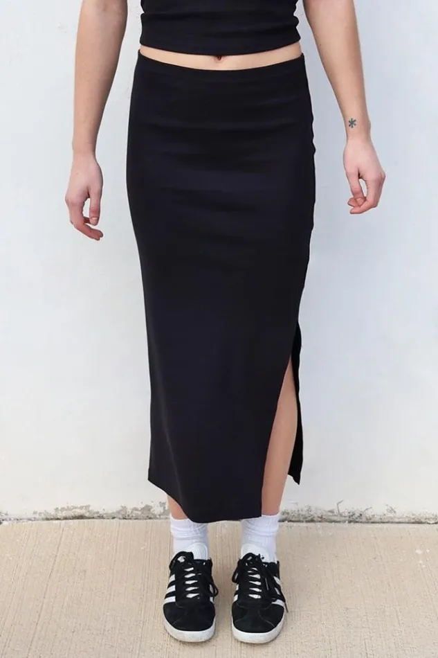 Side Split Skirt Women Subdued Skirts