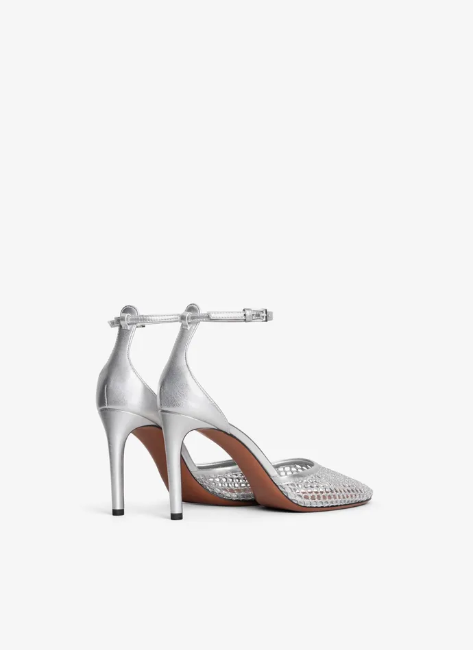 Silver HIGH FISHNET PUMPS Women Alaa Sandals