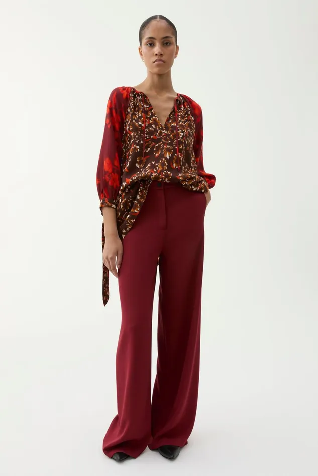 Sini Double Crepe Pants Burnt Umber Women Rodebjer Trousers