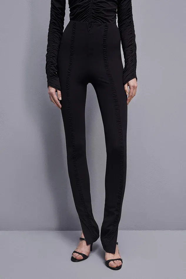 Slim and Skinny Women Patrizia Pepe Essential Technical Jersey Leggings Nero