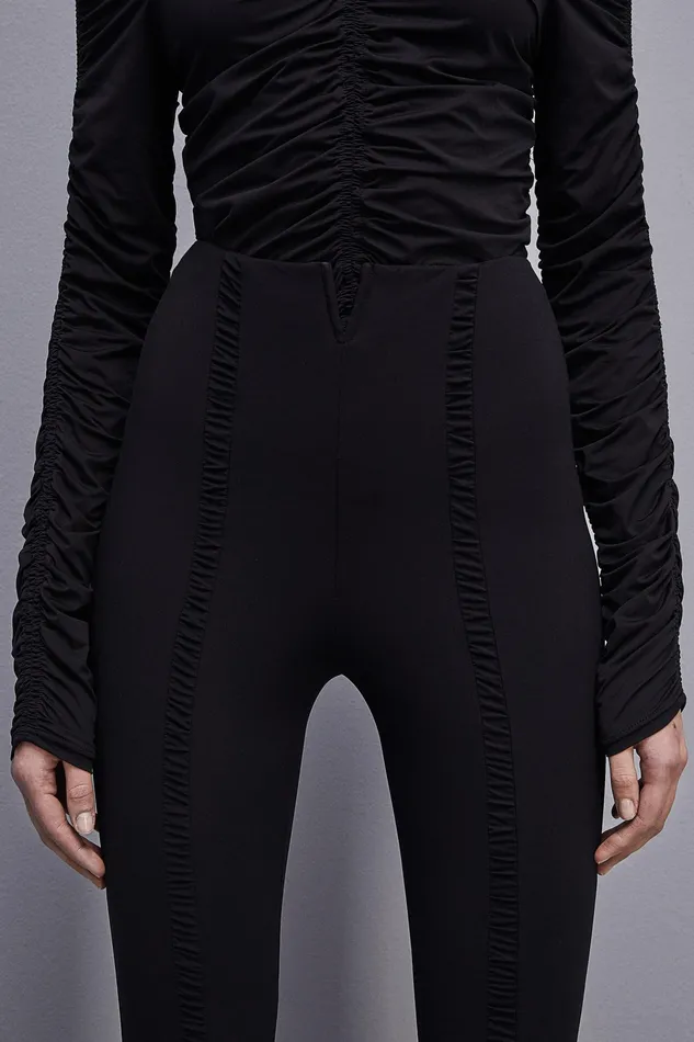 Slim and Skinny Women Patrizia Pepe Essential Technical Jersey Leggings Nero