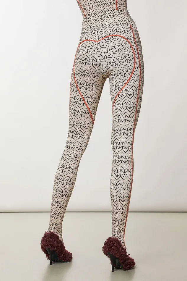 Slim and Skinny Women Patrizia Pepe Monogram Print Skinny Pants Craft Beige Monogram