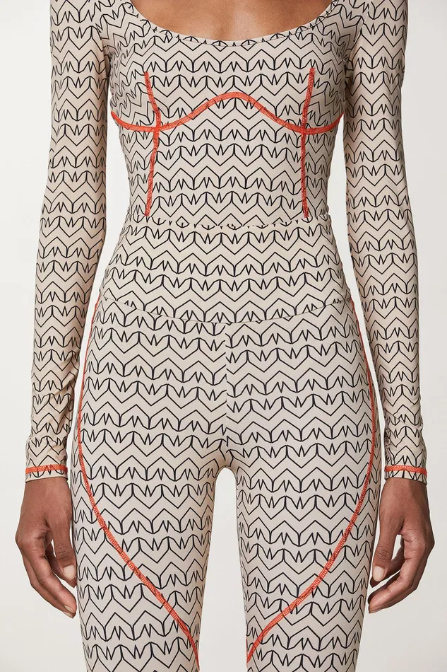 Slim and Skinny Women Patrizia Pepe Monogram Print Skinny Pants Craft Beige Monogram