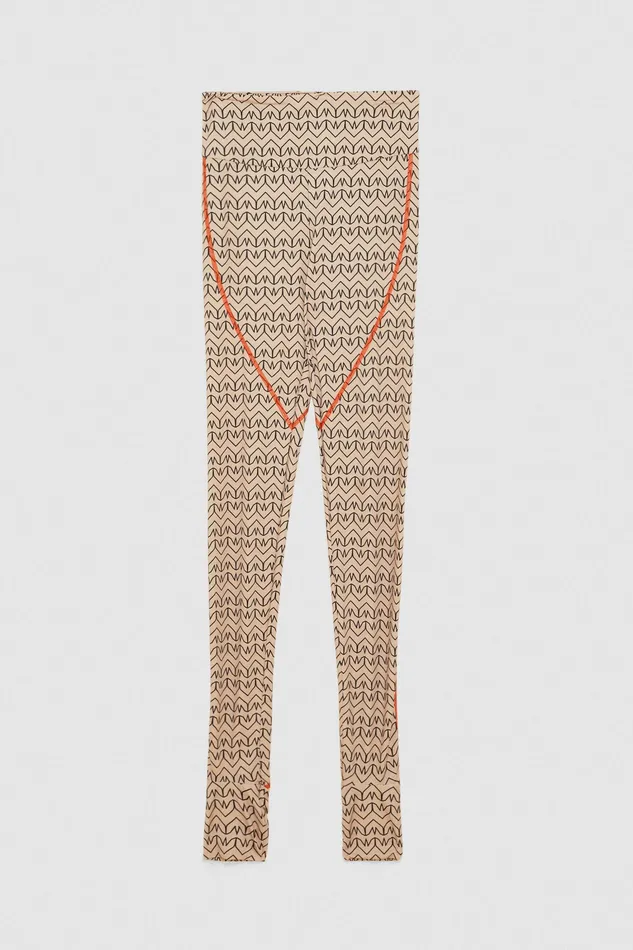 Slim and Skinny Women Patrizia Pepe Monogram Print Skinny Pants Craft Beige Monogram