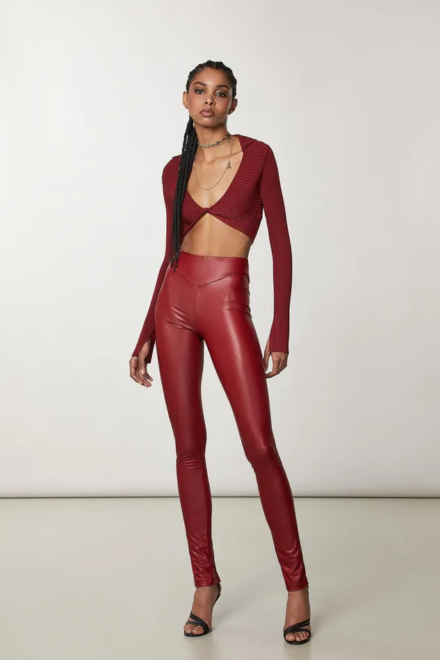 Slim and Skinny Women Patrizia Pepe Skinny Jersey Leggings Martian Red