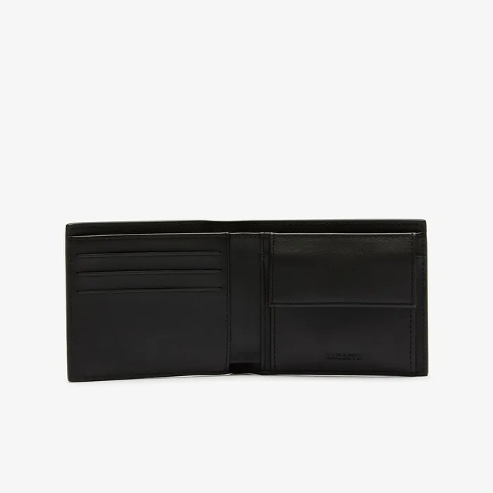 Small Leather Goods Lacoste Mens Bifold Leather Wallet Black Near Me