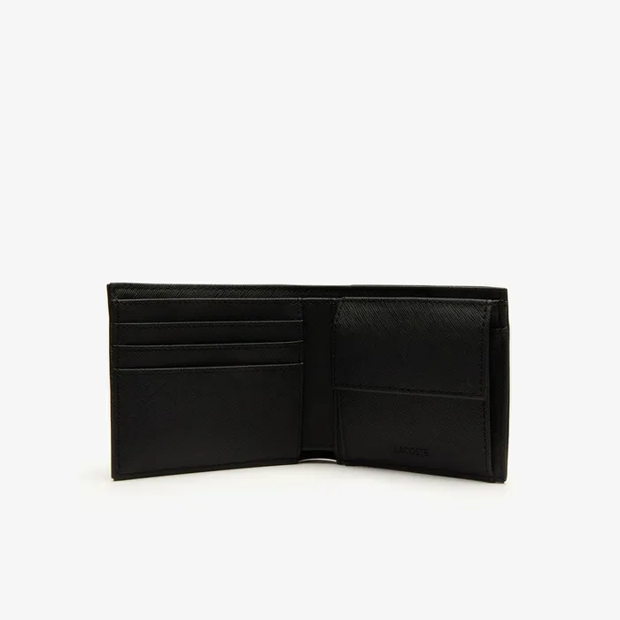Small Leather Goods Lacoste Mens Classic Bifold Petit Piqu Wallet Black Popular