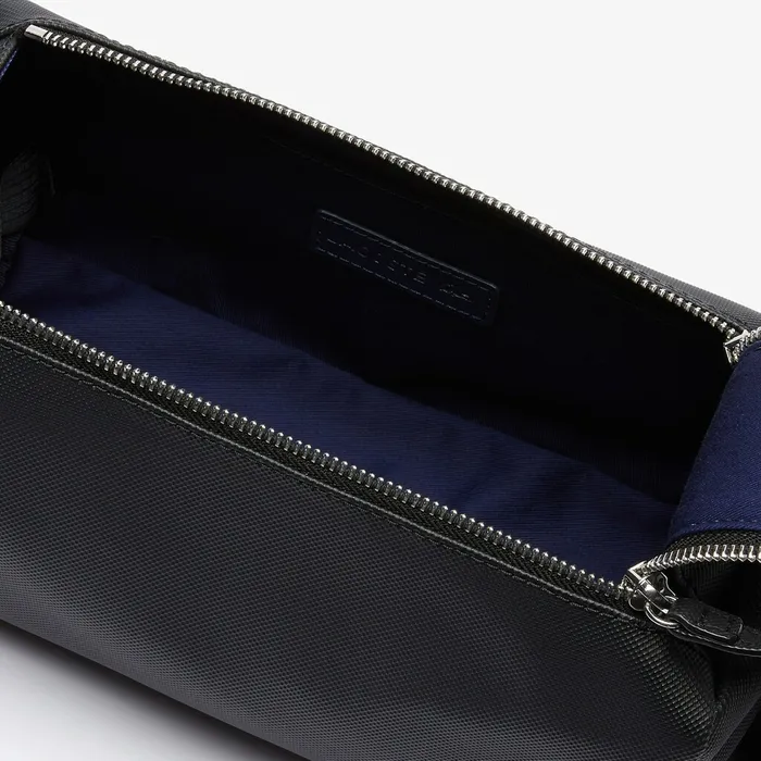 Small Leather Goods Lacoste Mens Classic Petit Piqu Toiletry Bag Black Cheap On Sale