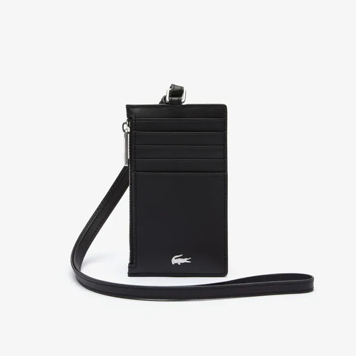 Small Leather Goods Lacoste Mens Fitzgerald Leather Neck Strap Zippered Card Holder Black Near Me Small Leather Goods Lacoste Mens Fitzgerald Leather Neck Strap Zippered Card Holder Black Near Me