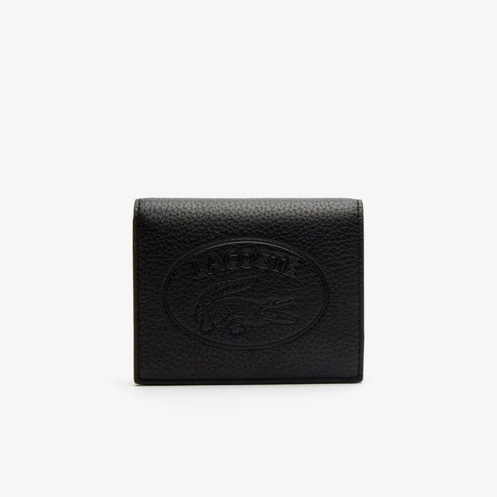 Small Leather Goods Lacoste Womens Croco Crew Grained Leather Bifold Wallet with Coin Purse Black Near Me Small Leather Goods Lacoste Womens Croco Crew Grained Leather Bifold Wallet with Coin Purse Black Near Me