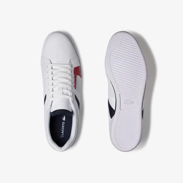Sneakers Lacoste Mens Chaymon Club Leather and Mesh Sneakers WhiteNavy Shop Online