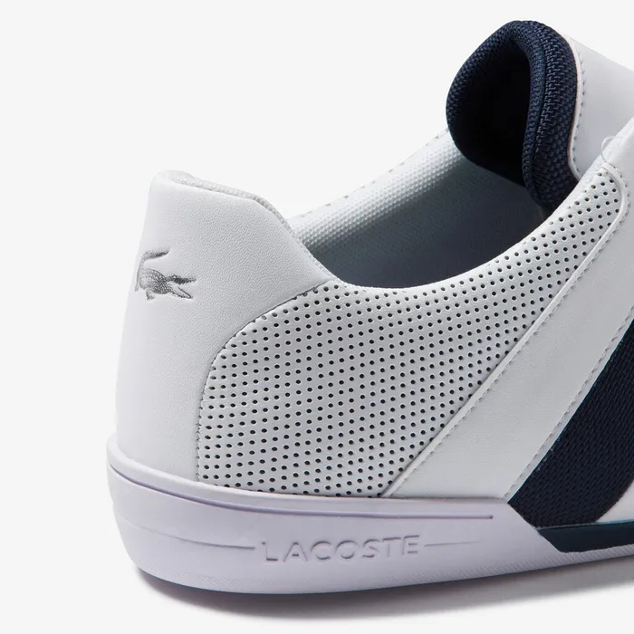 Sneakers Lacoste Mens Chaymon Club Leather and Mesh Sneakers WhiteNavy Shop Online